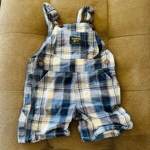 Boys 12 month OshKosh B'gosh Blue Plaid Kids Overalls